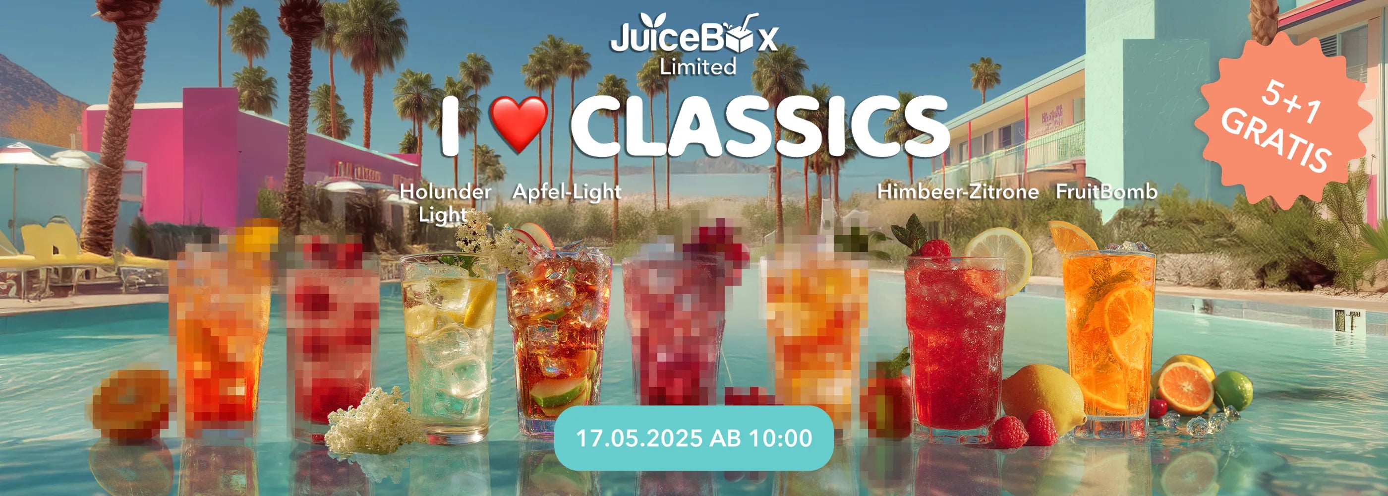 Promotion for free glass straws with purchase of four boxes on a green background.