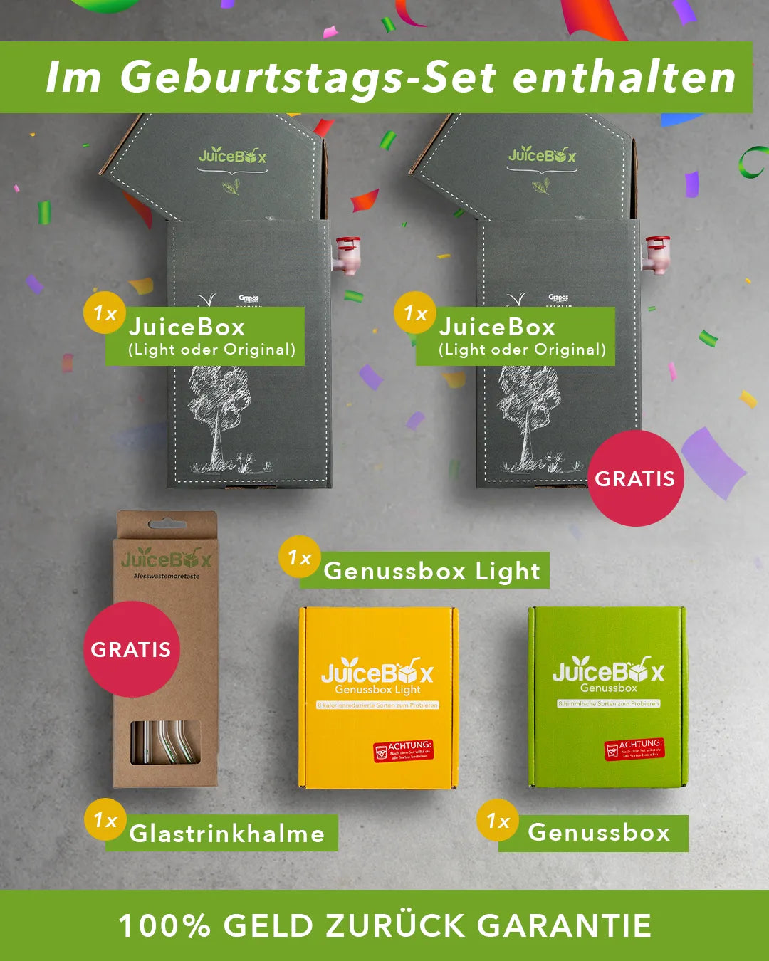 JuiceBox™ Geburtstags-Set