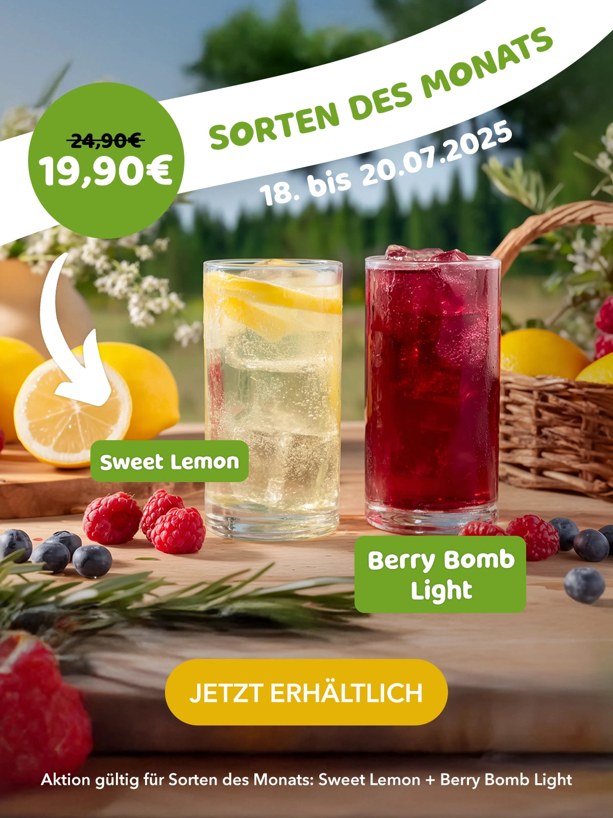 Promotion for free glass straws with purchase of four boxes.