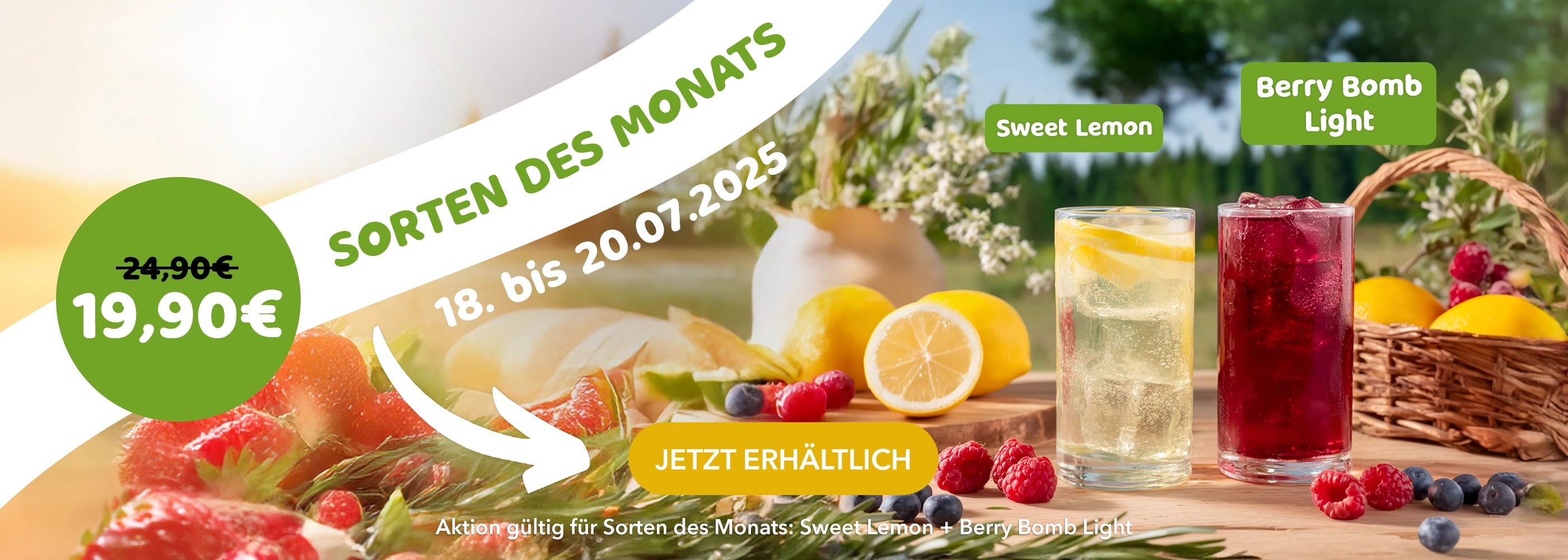 Promotion for free glass straws with purchase of four boxes on a green background.